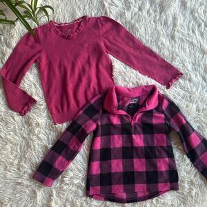 Jumping Beans & Espirit Pull Over Fleece Jacket Sweatshirt & Long Sleeve Size 5